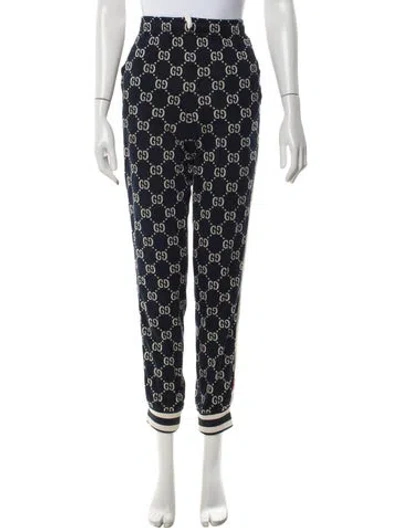 Pre-owned Gucci Graphic Print Sweatpants W/ Tags In Blue