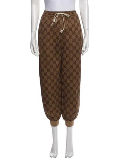 Pre-owned Gucci Graphic Print Sweatpants In Yellow