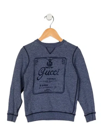 Pre-owned Gucci Graphic Print Sweatshrit In Blue