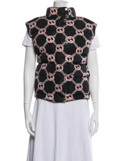 Pre-owned Gucci Graphic Print Vest In Black