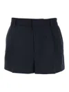 Gucci Grey Shorts With Tonal Logo Lettering Embroidery On The Front In Wool Man In Multi