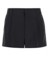 Gucci Twill Bermuda Shorts Featuring Front Pleats In Spacegrey
