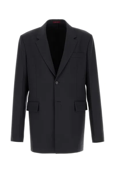 Gucci Graphite Twill Blazer In Black