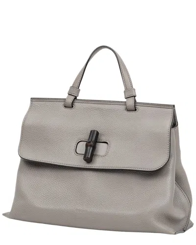 Gucci Gray 0 Bamboo Daily Bag (authentic Pre-loved)