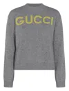 Gucci Women Wool Sweater With Embroidered Monogram In Gray