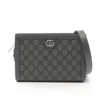 Pre-owned Gucci Gray Coated Canvas Leather Shoulder Bag ()