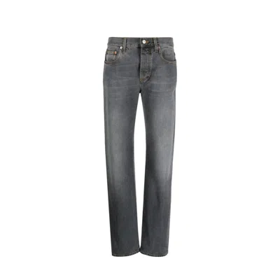 Gucci Gray Cotton Relaxed Fit Jeans In Black