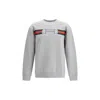 Gucci Men Grey Crewneck Sweatshirt With Logo Detail On The Front In Cotton Man In Blue