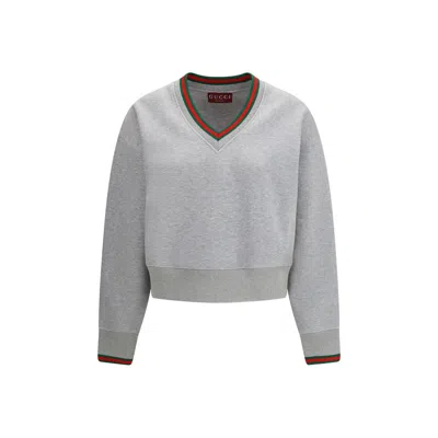 Gucci Gray Cotton Sweatshirt In White