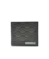 Gucci Gray Gg Embossed Double Fold Wallet In Black
