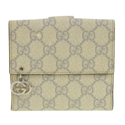 Pre-owned Gucci Gray Gg Plus Wallet (bi-fold) ()