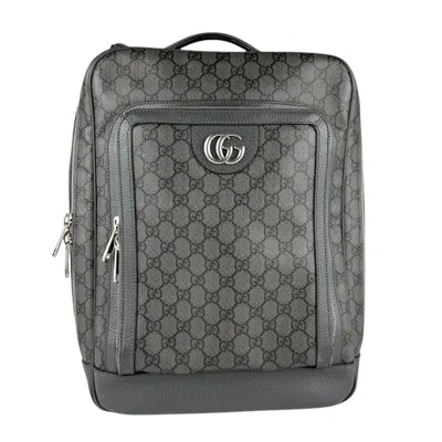 Pre-owned Gucci Gray Gg Supreme Backpack ()
