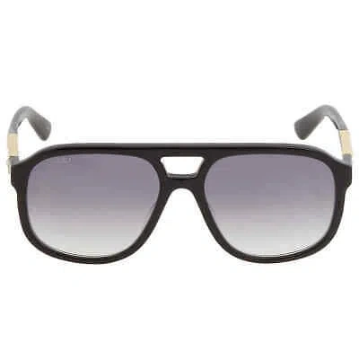 Pre-owned Gucci Gray Gradient Aviator Unisex Sunglasses Gg1188s-002 58 Gg1188s 002 58