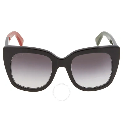 Gucci Gray Gradient Cat Eye Ladies Sunglasses Gg0163sn 003 51 In Black / Gray