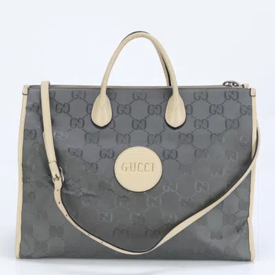 Pre-owned Gucci Gray Leather Canvas Shoulder Bag ()