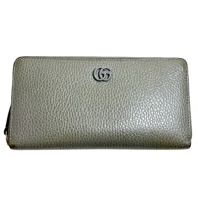 Pre-owned Gucci Gray Leather Coin Purse/coin Case ()