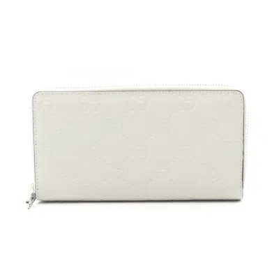 Pre-owned Gucci Gray Leather Long Wallet (bi-fold) ()