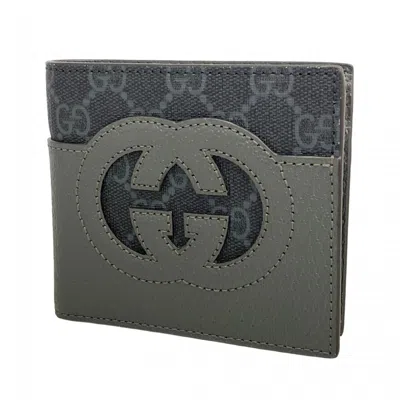 Pre-owned Gucci Gray Leather Pvc Wallet (bi-fold) ()