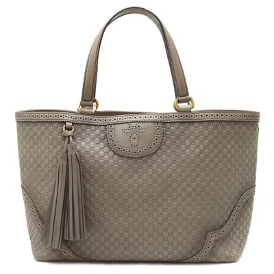 Pre-owned Gucci Gray Leather Tote Bag ()