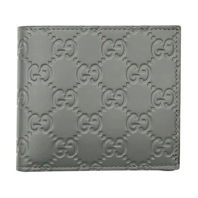 Pre-owned Gucci Gray Leather Wallet (bi-fold) ()