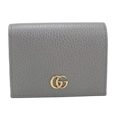 Pre-owned Gucci Gray Leather Wallet (bi-fold) ()