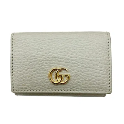 Pre-owned Gucci Gray Leather Wallet (tri-fold) ()
