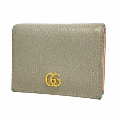 Pre-owned Gucci Gray Pink Leather Wallet (bi-fold) () In Multi