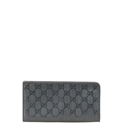 Pre-owned Gucci Gray Pvc Leather Long Wallet (bi-fold) ()