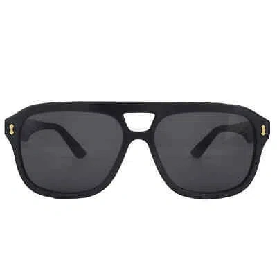 Pre-owned Gucci Gray Square Men's Sunglasses Gg1263s 001 57 Gg1263s 001 57