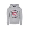 Gucci Logo-print Hoodie In Grey