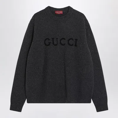 Gucci Gray Wool And Cashmere Sweater Men In Black