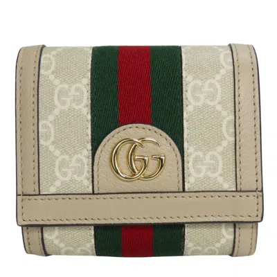 Pre-owned Gucci Grayish Gg Supreme Canvas Leather Wallet (bi-fold) ()