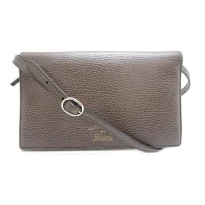 Pre-owned Gucci Grayish Pink Leather Chain/shoulder Wallet () In Multi