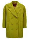 Gucci Green Double-breasted Jacket With Notched Revers In Wool Woman In Light Green