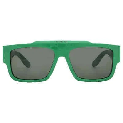 Pre-owned Gucci Green Browline Men's Sunglasses Gg1460s 007 56 Gg1460s 007 56