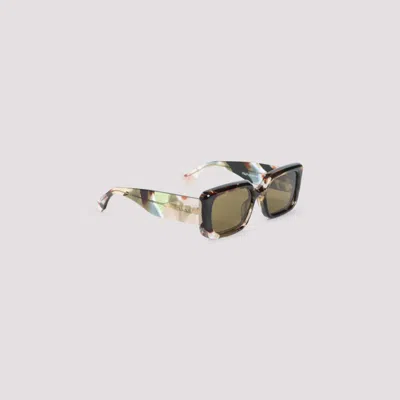 Gucci Green Brown Rectangular Sunglasses