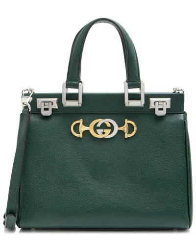 Gucci Green Calfskin Zumi Small Tote (authentic Pre-loved)