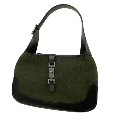 Gucci Green Canvas Shopper Bag () In Black