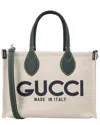 Gucci Small Tote Bag With Print Green In Metallic