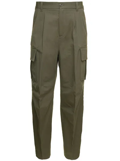 Gucci Green 'cargo' Pants With Branded Details In Supreme Fabric In Cotton Man In Multicolor