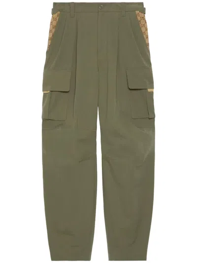 Gucci Green Cotton Cargo Trousers For Men | Fw23 Collection