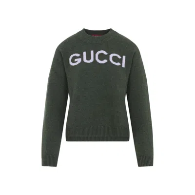 Gucci Green Crewneck Logo Sweater