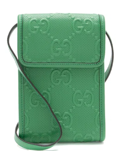 Gucci Green Embossed Leather & Leather Mini Flap Crossbody (authentic Pre-  Loved) In Multi