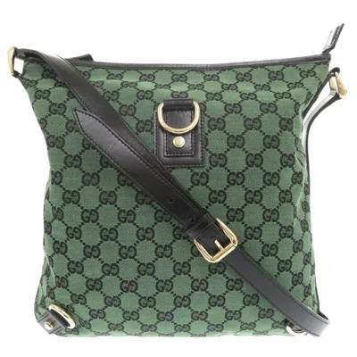 Pre-owned Gucci Green Gg Canvas Leather Shoulder Bag ()