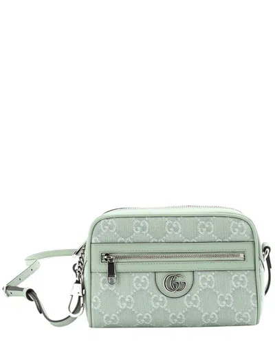 Gucci Green Gg Canvas Ophidia Shoulder Bag Mini (authentic Pre-loved) In Blue