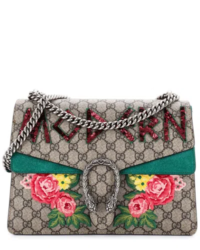 GUCCI GUCCI GREEN GG COATED CANVAS DIONYSUS BAG EMBROIDERED MEDIUM (AUTHENTIC PRE-  LOVED)