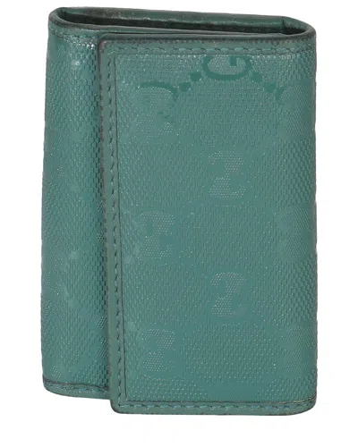 Pre-owned Gucci Green Gg Embossed Leather Key Holder (authentic Pre-loved)