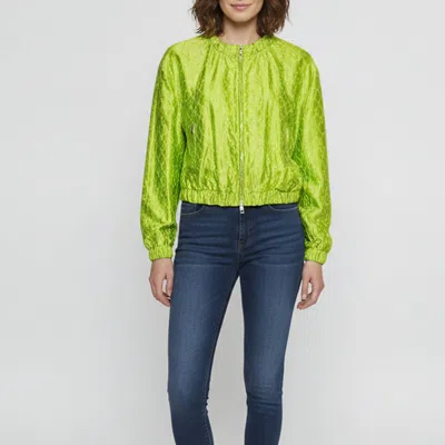 Pre-owned Gucci Green Gg Supreme Silk Embroidered Zaidc Zip-up Jacket M