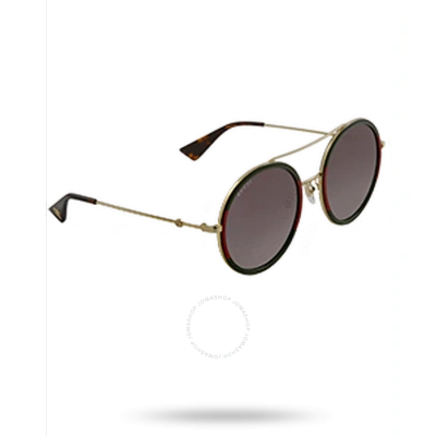 Gucci Green Gradient Round Ladies Sunglasses Gg0061s 003 56 In Gold