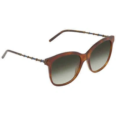 Pre-owned Gucci Green Gradient Square Ladies Sunglasses Gg0654s 002 56 Gg0654s 002 56